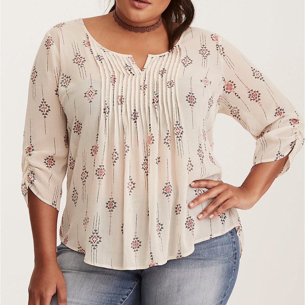 Torrid Chiffon Pleated Top